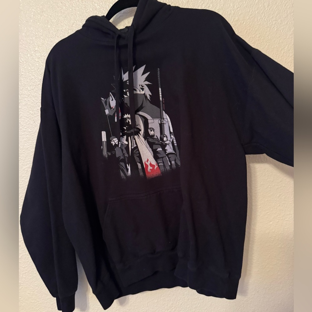 Gildan Black Anime Graphic Hoodie